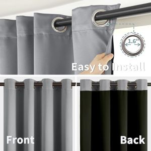 Blackout curtain Bedroom 140x160cm 140x220cm room 100% darken Curtain Insulation Blackout window/Interior curtain Living Room (with 8 rings)