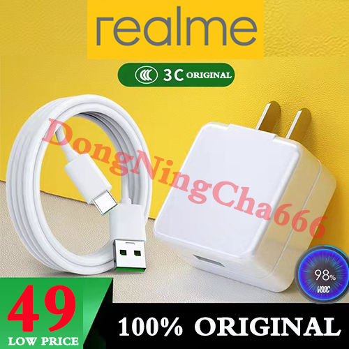 Realme Charger Original VOOC Flash Fast Charger 5A Micro Usb/Type