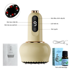 Máy Massage Giác Hơi Cầm Tay G05-A Với 8 Đầu Massage Có Đèn Hồng Ngoại Tặng Kèm Tinh Dầu BH 2 Năm