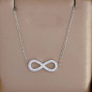 OYJR สร้อยคอแฟชั่น จี้อินฟินิตี้สวยๆ สร้อยสแตนเลสสำหรับผู้หญิง