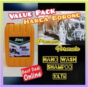 Zero Premium Car Shampoo Wash & Wax [Nano Wash] 10 Litre