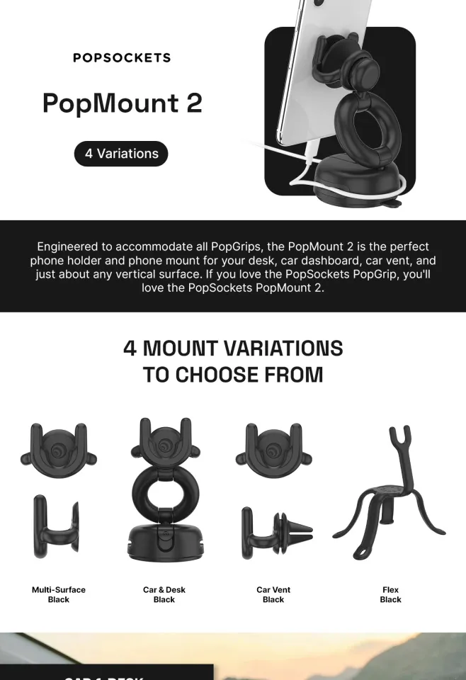 PopSockets PopMount The Premium Phone Grip Mount Optimized