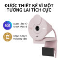 Webcam Full HD Logitech Brio 300 Màn che ống kính, Micrô giảm tiếng ồn, USB-C, được chứng nhận cho Zoom, Microsoft Teams, Google Meet, tự động điều chỉnh Ánh sáng. 
