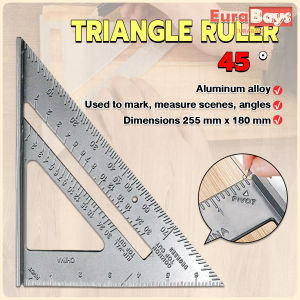 E.B. Triangle Ruler Aluminum Alloy Speed Protractor Square Miter Carpenter Tool 255 ×180 Mm