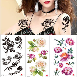 3Pcs/set Waterproof Temporary Tattoo StickerRose Flower Flash Butterfly bird Lace Lady Body Art Arm Fashion Fake Sleeve Women h260819