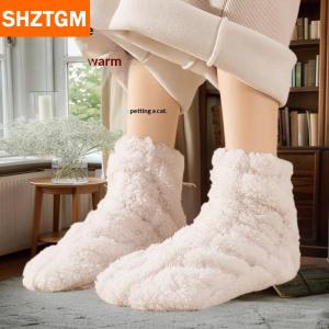 [COD] SHZTGM ถุงน่องยาวให้ความอบอุ่นสำหรับผู้หญิงผู้ชายถุงเท้าให้ความอบอุ่นในบ้าน
