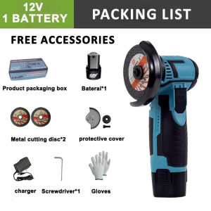 12V/24V Mini Angle Grinder Lithium Battery Cordless Angle Grinder multifunctional Cutting Portable Hand Grinder Small Polishing Machine Brushless Cutter Power Tools