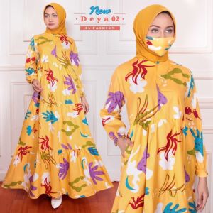 GRAC3COLL Dress Miya 2 Gamis Maxi Dress Home Dress Katun Model Terkini J1-22