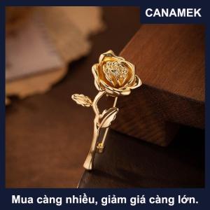 【CANAMEK】 Sang Trọng Cao cấp Vàng-Tone Rose Flower Trâm Pin Cho Phụ Nữ Và Nam Giới-Thanh Lịch Phù Hợp Với Huy Hiệu Áo Thời Trang Trang Sức Ve Áo Phụ Kiện