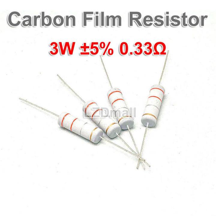 10Pcs ตัวต้านทานฟิล์มคาร์บอน0.22 0.33 Ohm 3W 0.22R 0.33R 5% Fixed ...
