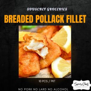 FROZEN BREADED POLLACK FILLET 10PCS/PKT 60G/PCS