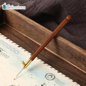 [Chinatera] Embroidery Wooden Handle Crochet Hook with 3 Needles French Crochet Embroidery Beading Hoop Sewing Tool Set DIY Craft