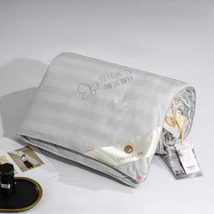 60s Satin Jacquard 100% Silk Handmade Quilt Twin Queen Size Comforter Thin Summer Blanket Single And Double Bed Duvet