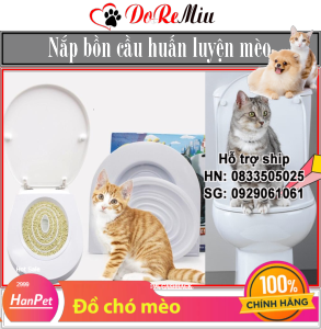 Hanpet- Nắp bồn cầu cho mèo Citicity- Bộ dạy mèo đi vệ sinh vào bồn cầu wc (có hộp giấy)