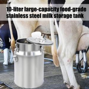 Large Capacity 10L Milking Bucket For Livestock Rustproof Stainless Steel Construction