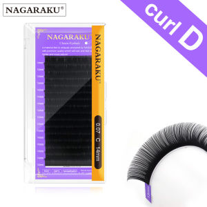 NAGARAKU Curl D Premium matte black faux mink eyelash extensions individual lashes false eyelash soft and natural eyelashes