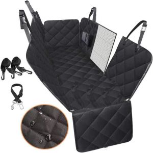 OUTOPEN Waterproof Pet Dog Car Seat Cover Side Zipper with Visual Mesh Window Travel Pet Car Hammock Pet Supplies Non-slip Backseat Transportation Protectors Mat for Cats and Dogs