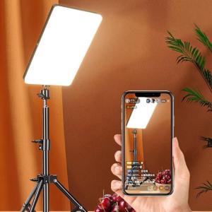 Photography Studio Lamp Kit with LED Light Panel and Adjustable Tripods for Live Streaming and Video Shootings