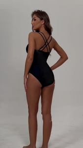 Nhanh khô kháng Clo Màu Trơn Thể Thao Bộ Đồ Tắm thể thao cutout thiết kế đồ bơi nữ thoải mái