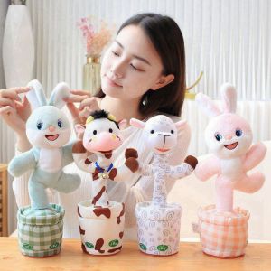 HLDT Learning To Speak Electronic Shake Dancing Toy Recording Singing Dancing Repeat Talking Plush Toys Table Room Decoration Plush Talking Plush Toys Birthday Gift