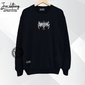 JNA Sweater Oblong Pria Wanita Desain Salon METAL SOMTHING Model Oversize M-XXL Crewneck Tebal Lembut Adem Premium Suiter Dewasa Cowok Cewek Kekinian Terbaru Terlaris