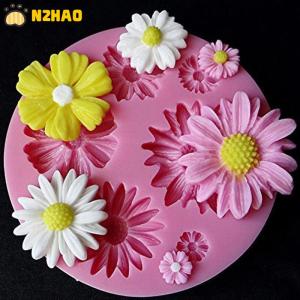 【N2HAO】 3D Sunflower Flower Petals Embossed Silicone Mold Relief Fondant Cake Decor Tool
