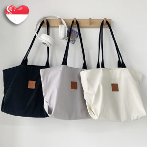 Local Seller Nylon Canvas New Design Single-Shoulder Tote Bag Water-Proof Women Men Canvas Bag with Zipper High-Capacity Leisure A4 Folder Laptop Large Size Bag