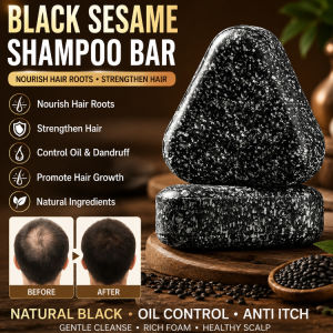 Black Ganoderma Handmade Soap Herbal Shampoo Bar Usma He Shou Wu Hair Care Soap Black Reishi Cleansing Bar Cold Process Scalp Care Cedar Leaf Bath Hair Care Tool