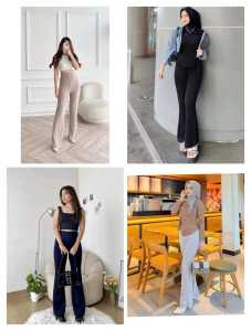 Flare Pants - Highwaist Flare Pants - Celana Kulot Semi Cutbray Wanita Terbaru 2025