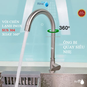 ỐNG BI QUAY SIÊU NHẸ Vòi nước rửa chén bát lạnh ống bi 24mm xoay nhẹ 360 inox sus 304 cao cấp Rina RN6031M