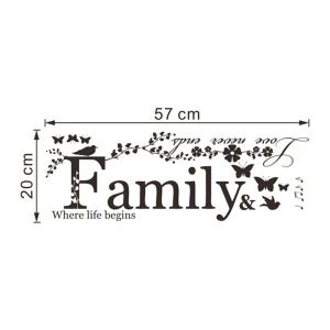 [Habilulu] Family Letter Quote Removable Vinyl Decal Art Mural Home Decor Wall Stickers