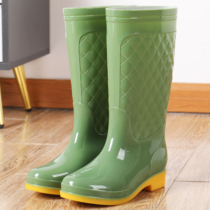 Fashion high waterproof shoes adult work rain boots nonslip rain boots