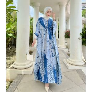 KAFTAN SKY SILK SUTRA DRESS GAMIS KAFTAN GAMIS BATIK SHALDA PEKALONGAN