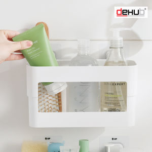 DeHUB Vacuum Pad ที่ใส่ของ กล่องใส่ของ ที่วางแชมพู ชั้นวางของและที่แขวนในห้องน้ำ ห้องครัว ไม่ต้องเจาะผนัง แผ่นกาวสูญญากาศ(Vacuum Pad Bottle Shelf 250)