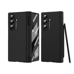 Matte Candy Color With Pen Slot Case for Samsung Galaxy Z Fold 7 6 5 4 3 fold7 Screen Protector Film Hard PC Shockproof Cover