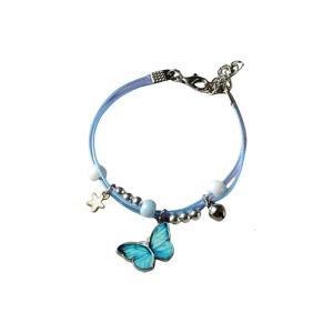 Colorful Adjustable Designs Rope Bracelet Anklet Featuring Alloy Butterfly Beads for Women Girls Kids Birthday Gifts