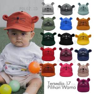 Birthday Mega Sale 10Thn TERMURAH TOPI BAYI LUCU KUCING KARAKTER USIA 1-3 TAHUN BISA COD