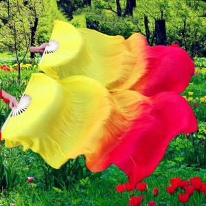 NEMOPH Bán Dài Giả Màu Gradient Lụa Người Hâm Mộ Lụa dài Người Hâm Mộ Rayon Lụa Người Hâm Mộ Múa bụng Fan
