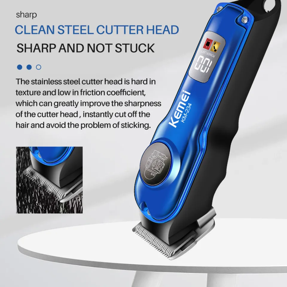 Kemei Professional LCD Electric Hair Clipper For Men's Hair Trimmer  Rechargeable Shaver Razor Metal Barber Hair Cutter Machine KM-234 | Lazada