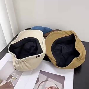 Japanese Retro Forward Cap Reversible Duckbill Cap Mens Khaki Newsboy Cap Trendy Beret Womens Artist Hat