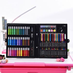 150/208pcs Children Watercolour Pen Painting Set Drawing Board Stationery Set Colour Pencil Warna 颜色笔套装