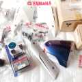 KIT ACCESSORIES AKSESORIS COVER COWLING COWL + COVER TUTUP PELINDUNG KNALPOT + VISOR WARNA BUNGLON + SLIDER SLIDDER ENGINE GUARD PELINDUNG MESIN SET + USB CHARGER HP YAMAHA NEW VIXION NVA ORIGINAL ORISINIL ORI ASLI YGP 90798-C013. 