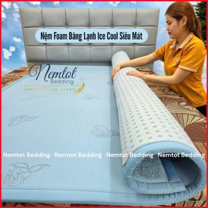 🆕Nệm Foam Băng Lạnh🆕 Nệm Băng Lạnh Ice Cool Nằm Siêu Mát Êm Ái Giải Nhiệt Cấp Tốc _ Chính Hãng