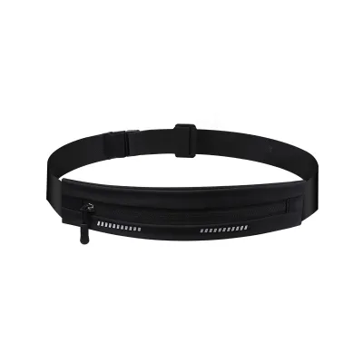 Running Belt Bag for Men Women Light Weight Dual Compartment Water Resistant Key Phone Holder for Jogging Walking Pets Bag Waist Pouch Black Grey Premium Hiking Gym Mobile Phone Pocket Waist Pack
