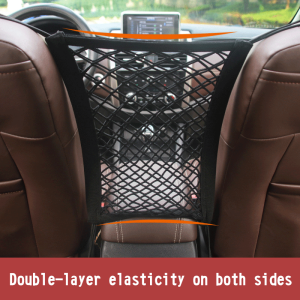 LucaSng Car Seat Storage Net Pocket Storage Car Screen Mobile Phone Car Storage Bag Seat Back Hanging Bag Car Supplies-Black