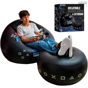 [SG Seller]Portable Inflatable Gaming Sofa Chair Comfort Air Lounger with Matching Foot Stool for Teens  Gaming