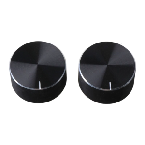 2pcs Potentiometer Knob Knurled Shafts Black Aluminum Smooth Outer Rotaries Knob 25mmx13mm Measure Control Knob Upgrades
