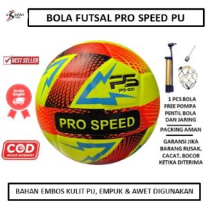 BOLA FUTSAL PRO SPEED FOOTBALL KULIT PU EMBOS SIZE 4