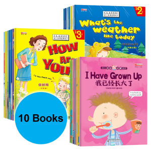 10 Books Set Children English Storybooks Kids Early Learning Enlightenment Books Bedtime Story Book with QR Code to Play Video and Listen Audio