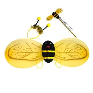 WAPKTY 3/4PCS Costume Accessories Fairy Wings Cosplay Costume Butterfly Party Favor Bee Cosplay Costume Gift Tutu Skirt Dress-Up Wings Props for Girls Birthday Party